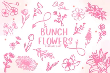 Bunch Flowers by CHANOK — Dingbats Font — thumbnail 1