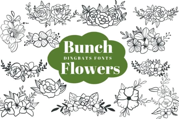 Bunch Flowers by Suphitchaya — Dingbats Font