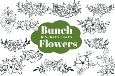 Bunch Flowers by Suphitchaya — Dingbats Font — thumbnail 1