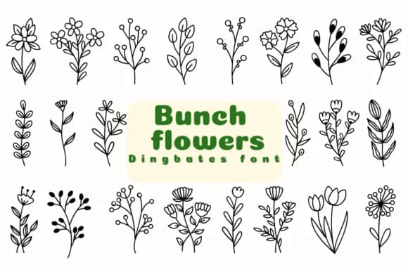 Bunch Flowers by Chonada — Dingbats Font