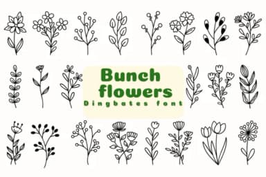 Bunch Flowers by Chonada — Dingbats Font — thumbnail 1
