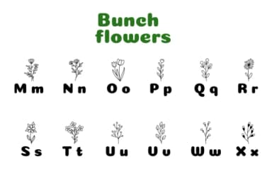 Bunch Flowers by Chonada — Dingbats Font — thumbnail 3