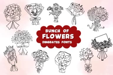 Bunch of Flowers by Natchuta — Dingbats Font — thumbnail 1