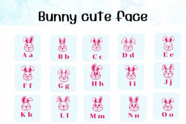 Bunny Cute Face by Ketsarin — Dingbats Font — thumbnail 2