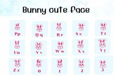 Bunny Cute Face by Ketsarin — Dingbats Font — thumbnail 3