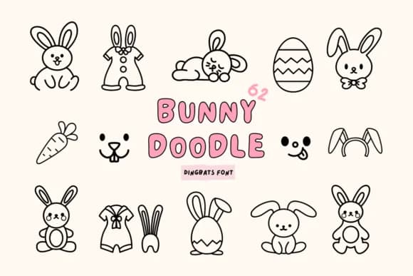 Bunny Doodle by Babymimiart — Dingbats Font