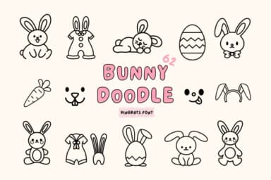 Bunny Doodle by Babymimiart — Dingbats Font — thumbnail 1