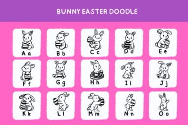 Bunny Easter Doodle by Bee piyanuch — Dingbats Font — thumbnail 6