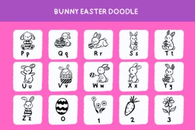 Bunny Easter Doodle by Bee piyanuch — Dingbats Font — thumbnail 7