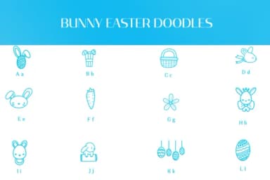 Bunny Easter Doodles by Heartcraft Atelier — Dingbats Font — thumbnail 2