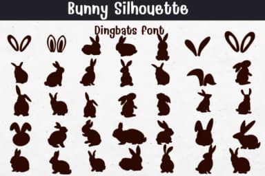 Bunny Silhouette by Sontaya — Dingbats Font — thumbnail 1