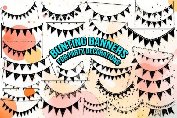 Bunting Banners for Party Decorations by MOMAT THIRTYONE — Dingbats Font