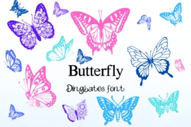 Butterfly by KinnareeART — Dingbats Font — thumbnail 1