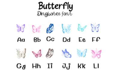 Butterfly by KinnareeART — Dingbats Font — thumbnail 2