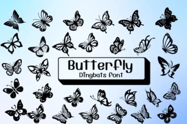 Butterfly by Ketsarin — Dingbats Font — thumbnail 1