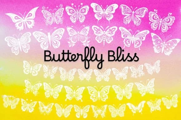 Butterfly Bliss by MOMAT THIRTYONE — Dingbats Font