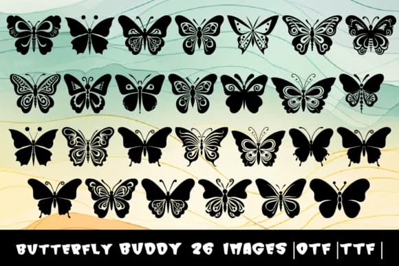 Butterfly Buddy by MOMAT THIRTYONE — Dingbats Font