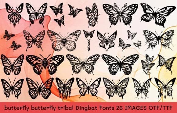 Butterfly Butterfly Tribal by MOMAT THIRTYONE — Dingbats Font