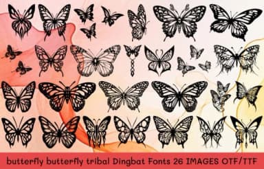 Butterfly Butterfly Tribal by MOMAT THIRTYONE — Dingbats Font — thumbnail 1