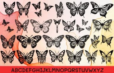 Butterfly Butterfly Tribal by MOMAT THIRTYONE — Dingbats Font — thumbnail 2