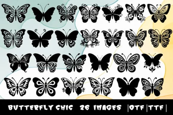 Butterfly Chic by MOMAT THIRTYONE — Dingbats Font