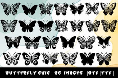 Butterfly Chic by MOMAT THIRTYONE — Dingbats Font — thumbnail 1