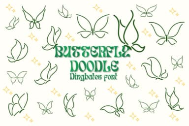 Butterfly Doodle by Chonada — Dingbats Font — thumbnail 1