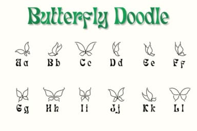 Butterfly Doodle by Chonada — Dingbats Font — thumbnail 2