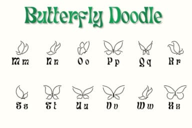 Butterfly Doodle by Chonada — Dingbats Font — thumbnail 3