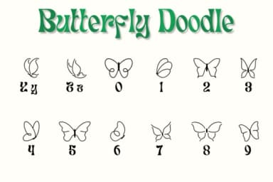 Butterfly Doodle by Chonada — Dingbats Font — thumbnail 4