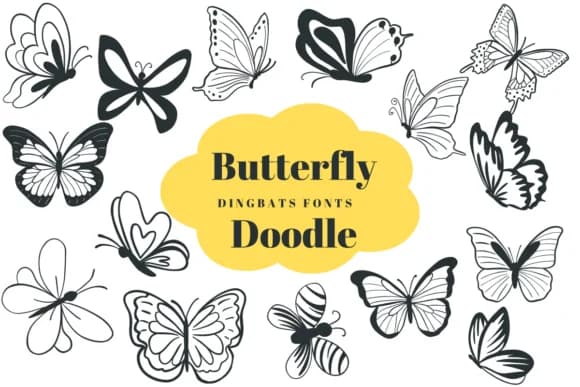 Butterfly Doodle by Suphitchaya — Dingbats Font