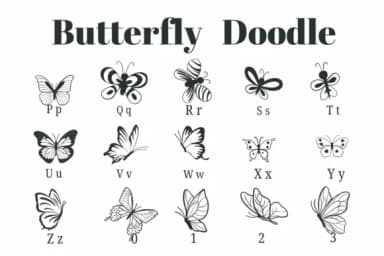 Butterfly Doodle by Suphitchaya — Dingbats Font — thumbnail 3