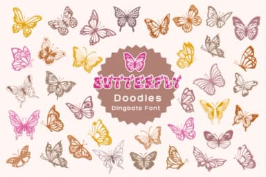 Butterfly Doodles by Pui Art — Dingbats Font — thumbnail 1