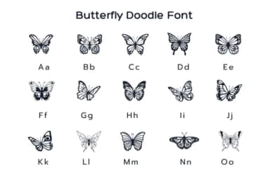 Butterfly Doodles by Pui Art — Dingbats Font — thumbnail 7