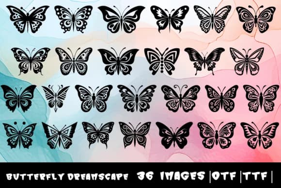Butterfly Dreamscape by MOMAT THIRTYONE — Dingbats Font