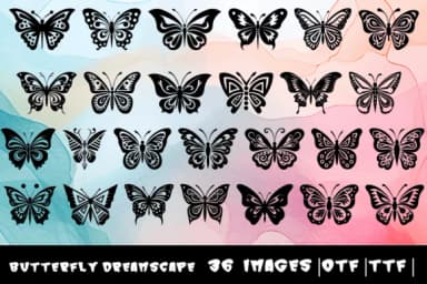 Butterfly Dreamscape by MOMAT THIRTYONE — Dingbats Font — thumbnail 1