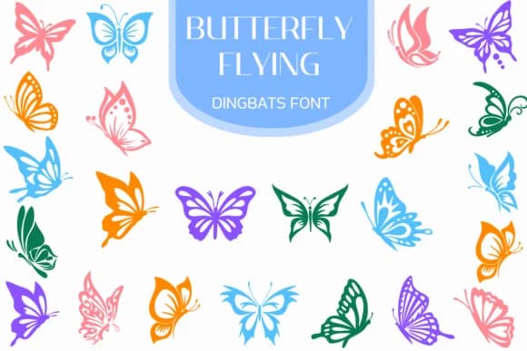 Butterfly Flying by Heartcraft Atelier — Dingbats Font