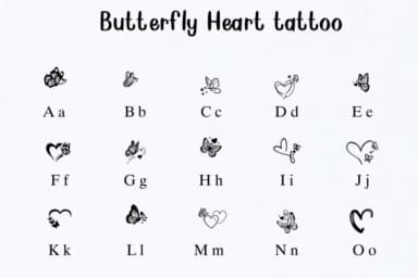 Butterfly Heart Tattoo by Nongyao — Dingbats Font — thumbnail 2
