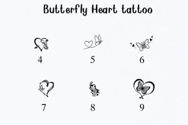 Butterfly Heart Tattoo by Nongyao — Dingbats Font — thumbnail 4