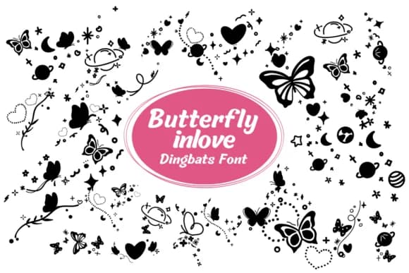 Butterfly in Love by Nun Sukhwan — Dingbats Font