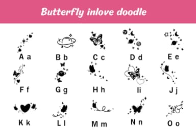 Butterfly in Love by Nun Sukhwan — Dingbats Font — thumbnail 2
