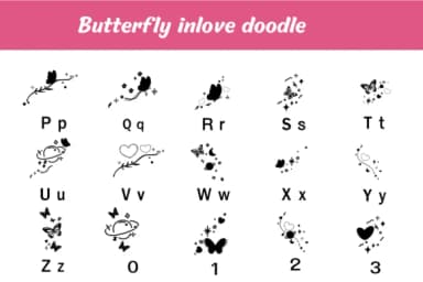 Butterfly in Love by Nun Sukhwan — Dingbats Font — thumbnail 3