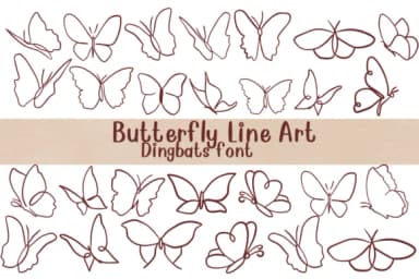 Butterfly Line Art by Nongyao — Dingbats Font — thumbnail 1