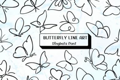 Butterfly Line Art by Ketsarin — Dingbats Font — thumbnail 1