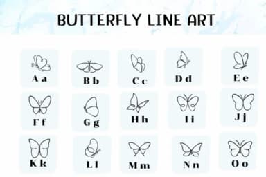 Butterfly Line Art by Ketsarin — Dingbats Font — thumbnail 2