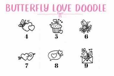 Butterfly Love Doodle by CHANOK — Dingbats Font — thumbnail 4