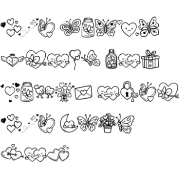 Butterfly Love Doodle by CHANOK — Dingbats Font — thumbnail 8