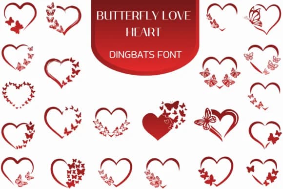 Butterfly Love Heart by Heartcraft Atelier — Dingbats Font