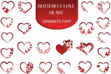 Butterfly Love Heart by Heartcraft Atelier — Dingbats Font — thumbnail 1