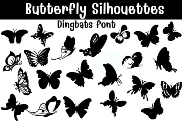 Butterfly Silhouettes by Sontaya — Dingbats Font